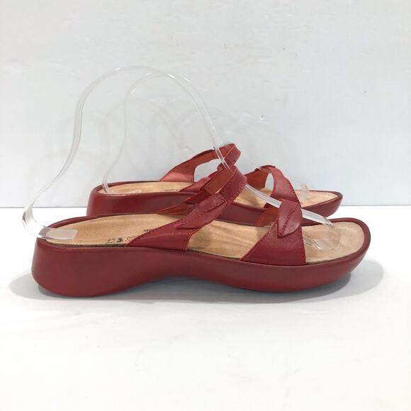 NAOT Red Leather Strappy Slide Sandals - Picture 2 of 9